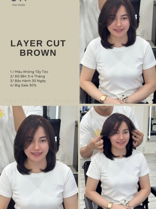 UN Hair × Layer Cut Brown – Kiểu tóc tự nhiên, thanh lịch và cuốn hút