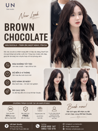 Màu Tóc Nâu Chocolate Nhuộm Tóc Tôn Da Được Yêu Thích Tại UN Hair Studio