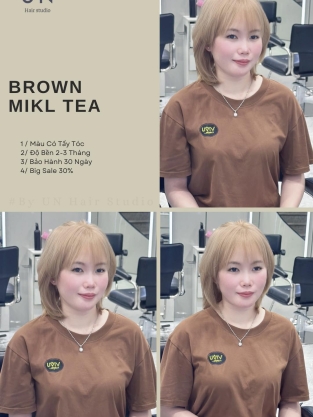 Nâu Trà Sữa Hot 2026 – Màu Tóc Hack Da Được Yêu Thích Tại UN Hair Studio