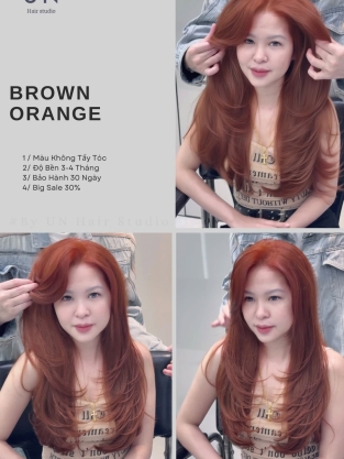 Nâu Cam Hot Trend 2026 – Màu Tóc Tôn Da Được Yêu Thích Tại UN Hair Studio Buôn Ma Thuột