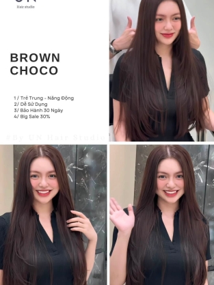 UN Hair × Nâu Choco Kết Hợp Duỗi Tóc – Vẻ Đẹp Trầm Ấm, Suôn Mượt Và Thanh Lịch