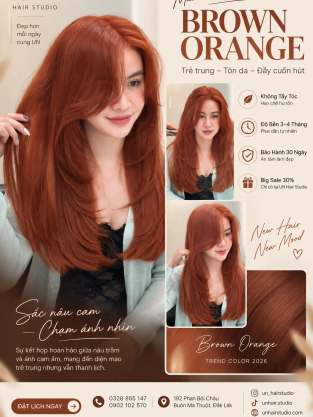BROWN ORANGE – MÀU TÓC HOT 2026