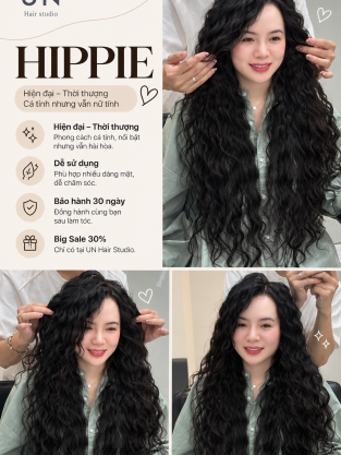 UỐN HIPPIE – KIỂU TÓC DÀNH CHO NÀNG THÍCH KHÁC BIỆT TẠI UN HAIR STUDIO