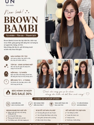 Brown Bambi – Màu tóc nâu trầm ấm, tự nhiên và thanh lịch tại UN Hair Studio