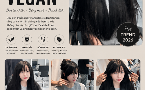 Đen Thuần Chay Black Vegan – Xu Hướng Tóc Đen Sang Trọng Được Yêu Thích Tại UN Hair Studio