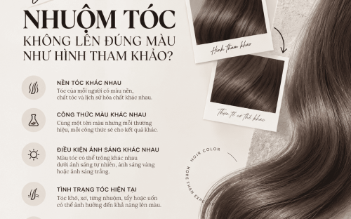 VÌ SAO NHUỘM TÓC KHÔNG LÊN ĐÚNG MÀU NHƯ HÌNH THAM KHẢO?