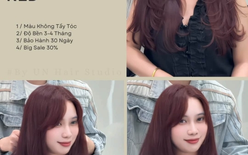 NÂU ĐỎ TRẦM – MÀU TÓC QUYẾN RŨ, SANG TRỌNG VÀ TÔN DA TẠI UN HAIR STUDIO