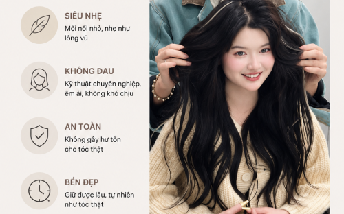 Nối tóc lông vũ 9D có đau không? Giải đáp từ chuyên gia tại UN Hair Studio