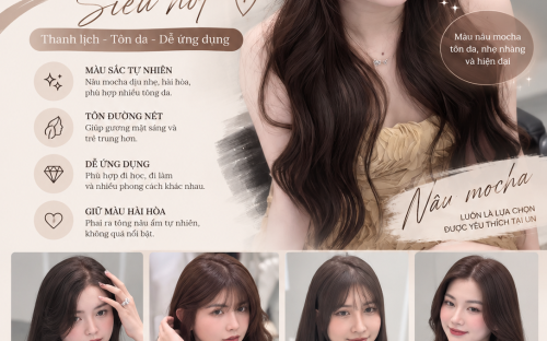 NÂU MOCHA SIÊU HOT TẠI BUÔN MA THUỘT – MÀU TÓC THANH LỊCH, TÔN DA VÀ DỄ ỨNG DỤNG TẠI UN HAIR STUDIO