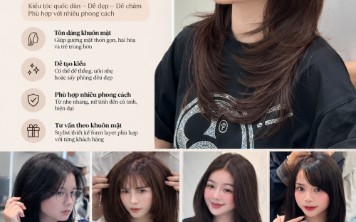 Mẫu tóc Layer siêu hot tại Buôn Ma Thuột – Trẻ trung, bồng bềnh và tôn dáng khuôn mặt tại UN Hair Studio