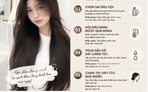5 sai lầm khiến tóc càng gội càng nhanh bết – Nguyên nhân và cách khắc phục