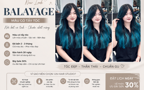 Balayage Xanh Khói Hot Trend Mùa Hè – Màu Tóc Cá Tính Được Yêu Thích Tại UN Hair Studio