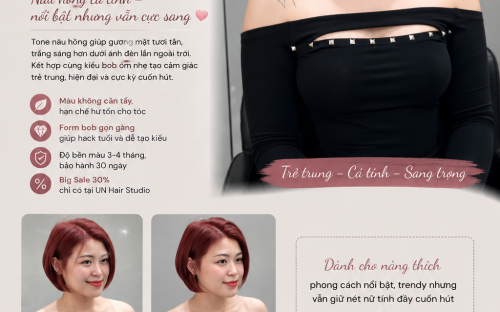 Màu Tóc Nâu Hồng – Xu Hướng Làm Đẹp Được Yêu Thích Tại UN Hair Studio