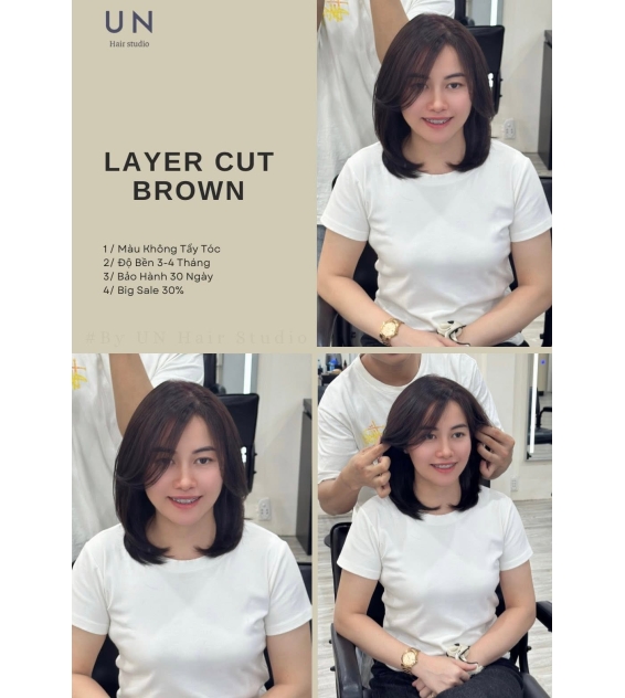 UN Hair × Layer Cut Brown – Kiểu tóc tự nhiên, thanh lịch và cuốn hút