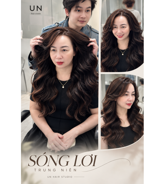 UỐN SÓNG LƠI DÀNH CHO TRUNG NIÊN – MỀM MẠI, THANH LỊCH VÀ TRẺ TRUNG TẠI UN HAIR STUDIO