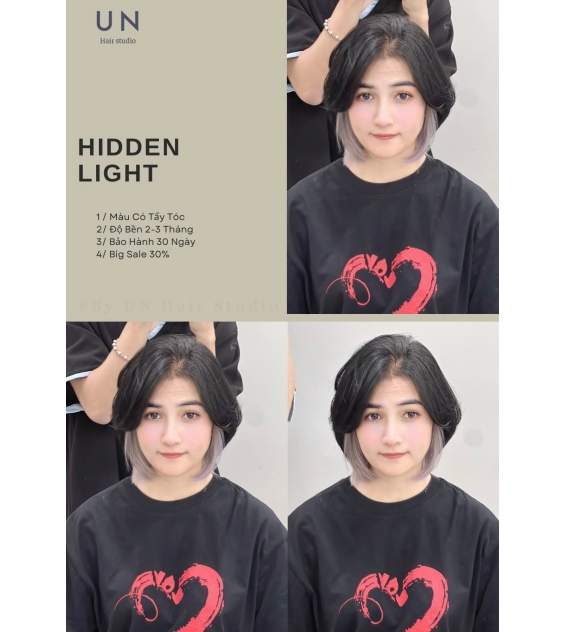 Xu hướng nhuộm highlight ẩn được yêu thích tại UN Hair Studio