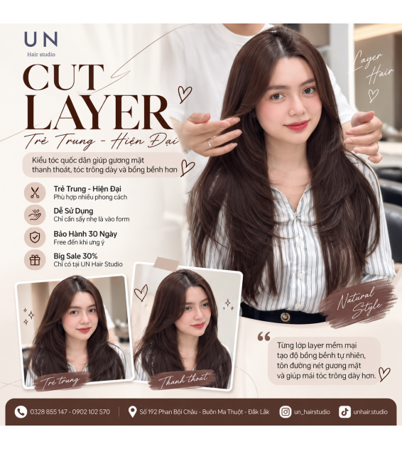 CUT LAYER – KIỂU TÓC LAYER NỮ TRẺ TRUNG, BỒNG BỀNH VÀ HIỆN ĐẠI