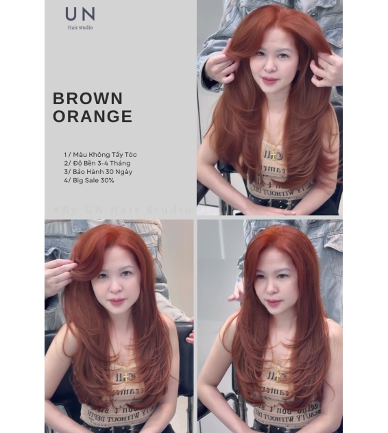 Nâu Cam Hot Trend 2026 – Màu Tóc Tôn Da Được Yêu Thích Tại UN Hair Studio Buôn Ma Thuột