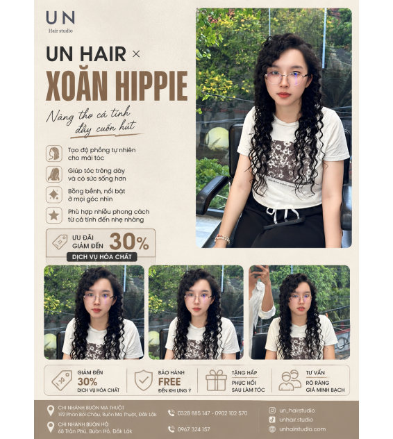 UN HAIR × XOĂN HIPPIE – Nàng thơ cá tính đầy cuốn hút