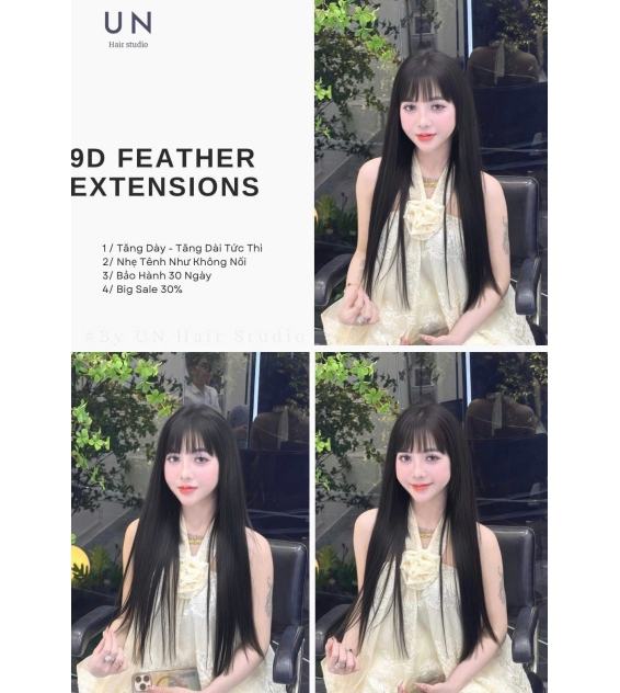 Nối Tóc Lông Vũ 9D Feather Ex Tensions kèm duỗi hơi nước hot