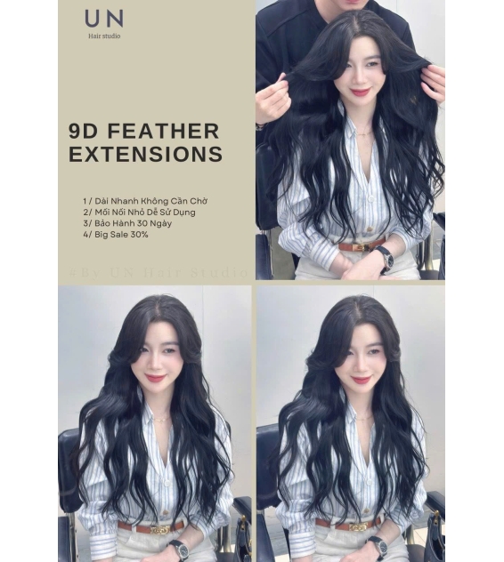 Nối Tóc Lông Vũ 9D Feather Ex Tensions kèm dịch vụ nhuộm theo yêu cầu 