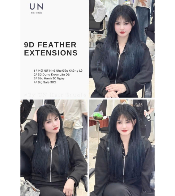Nối Tóc Lông Vũ 9D Feather Ex Tensions kèm dịch vụ nhuộm tại Un Studio