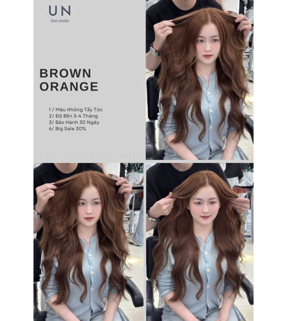 Màu tóc Orange Brown (nâu cam )
